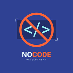 Low coding developing application background vector design icon. Low code banner digital concept sign.