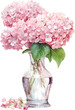 © lemonmoon - hydrangea flowers in vase watercolor isolated