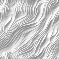 Sticker - White seamless texture. Wavy background. Interior wall decoration panel pattern abstract waves. Tile backdrop. Ai generartive