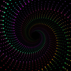 Poster - Colorful small dotted particles spiral vortex background vector illustration