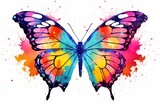 Fototapeta Motyle - Vibrant Painted Butterfly with Colorful Wings - Beauty and Artistic Expression, Generative AI