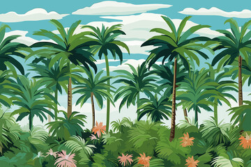  Palmen Landschaft, generiert mit KI