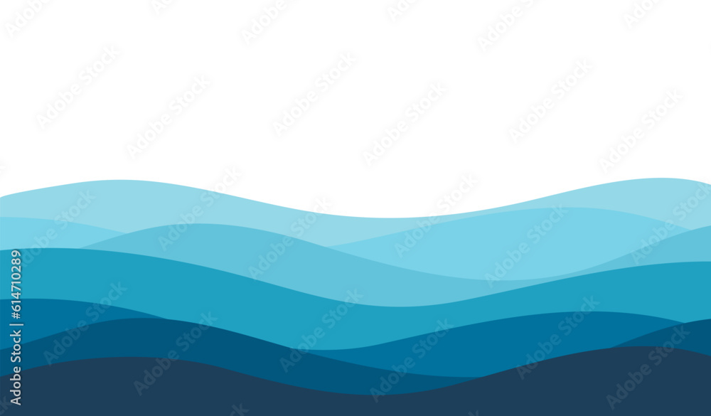 Blue sea wave background. Ocean abstract waves lines wallpaper. Vector ...
