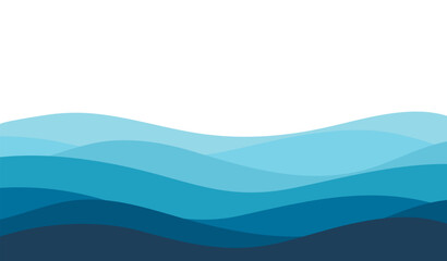 Blue sea wave background. Ocean abstract waves lines wallpaper. Vector illustration.