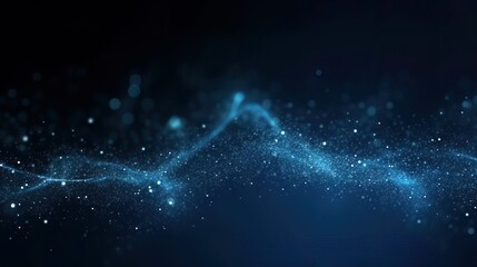 Dark blue and glow particle abstract background.