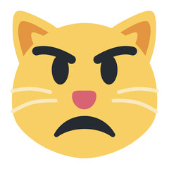 Wall Mural - Pouting Cat vector emoji icon. A cartoon cat variant of Pouting Face. Also resembles Angry Face.