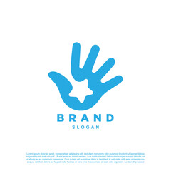 creative star hand logo design. dream star children logo for your brand or business