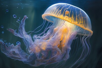 Wall Mural - jellies in an aquarium provide a stunning display.