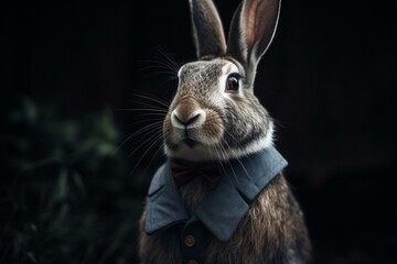 A rabbit wearing formal corporate attire. Generative AI