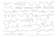 Hand drawn doodle lines. Vector set of wavy twisted scribble elements for graphic design