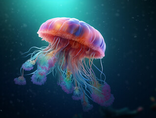 Wall Mural - Jellyfish in undersea