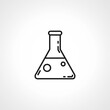 beaker vector thin line icon. laboratory flask linear icon.