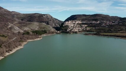 Wall Mural - aerial view of lake barrea abruzzo