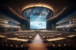 An impressive 3D render of a versatile conference or event venue, showcasing spacious halls, modern audiovisual equipment, and an ambiance that fosters creativity and connection. Generative Ai