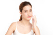 © kitthanes  - Beautiful young asian woman with clean fresh skin on white background, Face care, Facial treatment, Cosmetology, beauty and spa, Asian women portrait.