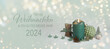 Christmas greeting card with German text Frohe Weihnachten und ein gutes neues Jahr 2024 - xmas candle in the snow