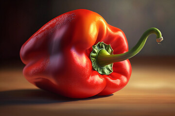 Canvas Print - One red pepper. AI Generated