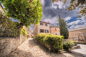 Wall Mural - Traditional homes in the Etruscan city of Cortona, Tuscany Italy