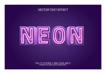 Wall Mural - Neon 3D Editable Vector Text Effect Template Design