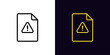 © Дмитрий Майер - Outline file damage icon, with editable stroke. Document with exclamation mark, danger data. Damaged document, unreliable agreement, unsafe file, problem and error warning, risk alert