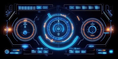 Futuristic HUD screen data hologram. Generative AI