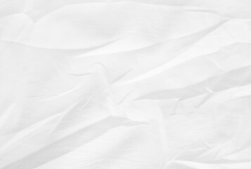 White fabric texture background abstract with crease and soft waves