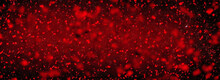 Red Confetti On Black Background From Generative AI