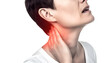 Pain in the neck. Concept of neck stiffness, nuchal rigidity. AI generated