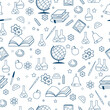 © Елена Явонова - School background. Seamless background with on the theme of learning, education. Vector