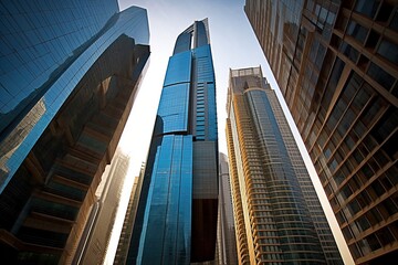 Aerial View of Dubai Cityscape Featuring Burj Khalifa