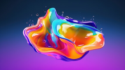 Wall Mural - 3D render abstract background. Colorful twisted shapes in motion. Generative Ai