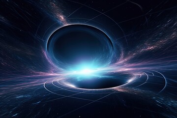  Tunnel or wormhole, tunnel that can connect one universe with another. Abstract speed tunnel warp in space, wormhole or black hole, scene of overcoming the temporary space in cosmos.