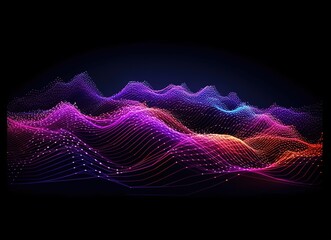 Wall Mural - Sound waves oscillating with the glow of light, abstract technology background