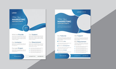 Wall Mural - Corporate business, flyer or brochure template design set, abstract business flyer, vector template design or business poster template design.