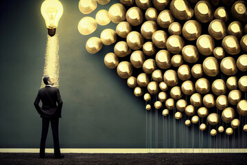 Wall Mural - Abstract illustration of a brilliant idea
