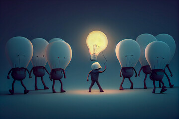 Wall Mural - Abstract illustration of a brilliant idea