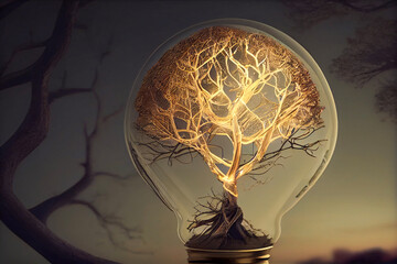 Wall Mural - Abstract illustration of a green idea