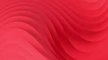 Red Curve Waves Abstract Background. Seamless Looping Animation