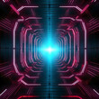 Tunnel Neon Futuristischer Hintergrund Logo – erstellt mit KI
