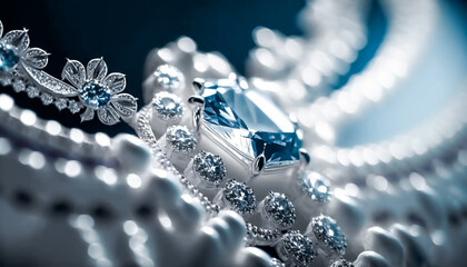 blue diamond and white diamonds jewellery design collection gem masterpiece, luxury exclusive sapphi