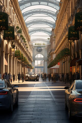  An image of a luxury shopping street, lined with flagship stores of renowned fashion brands, capturing the essence of exclusive retail experiences.  Generative AI technology.