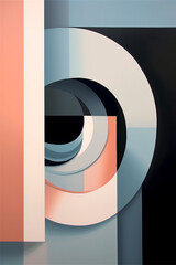 Leinwandbilder - A minimalist abstract painting with clean lines and a limited color palette, evoking a sense of clarity and purity in its depiction of energy.  Generative AI technology.
