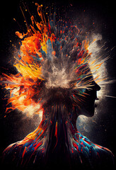Wall Mural - Surreal illustration of an angry mind