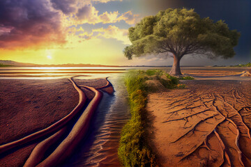 Wall Mural - Abstract Illustration of global warming
