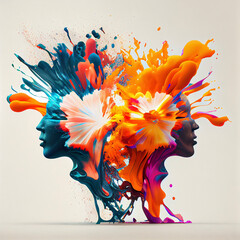 Wall Mural - Surreal illustration of an angry mind