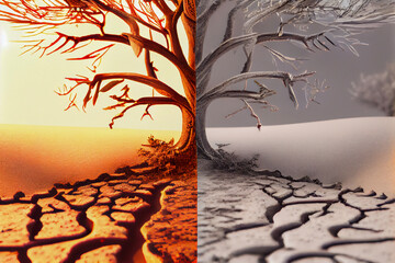 Wall Mural - Abstract Illustration of global warming
