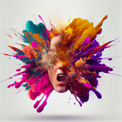 Wall Mural - Surreal illustration of an angry mind