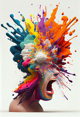 Wall Mural - Surreal illustration of an angry mind