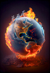 Wall Mural - Abstract Illustration of global warming