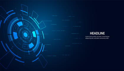 Wall Mural - abstract circle circuit board speed futuristic modern on blue background for entering topics and inf